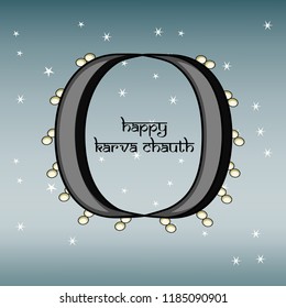 Illustration of background for Hindu 
 religious Festival Karwa Chauth celebrated in India