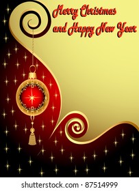 illustration background holiday new year star ball