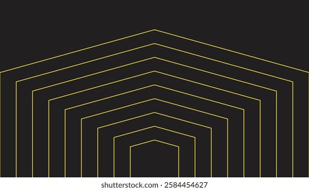 Illustration background house line stroke repeat luxury gold