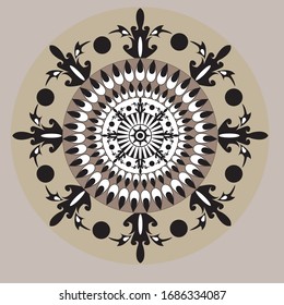 illustration background image of mandala with soft brown color.artistic background image
