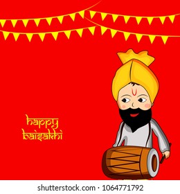 Illustration of background for Indian festival Baisakhi