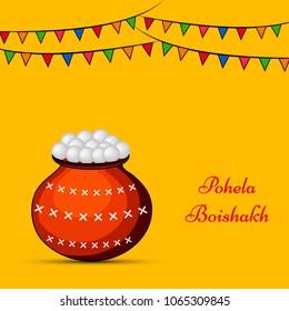 Illustration of background for Indian festival State West Bengal, Bengali new year