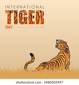 illustration of a Background for International tiger day. July 29th, great for greeting card, poster and banner