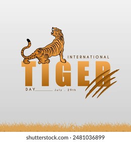 illustration of a Background for International tiger day. July 29th, great for greeting card, poster and banner