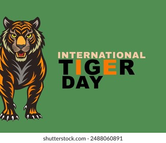illustration of a Background for International tiger day. July 29th, great for greeting card, poster and banner