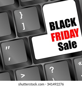 Illustration of background with Keyboard for Black Friday