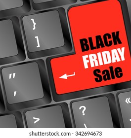 Illustration of background with Keyboard for Black Friday