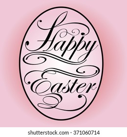 illustration background with lettering on the theme of Easter eggs