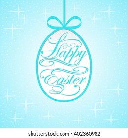 illustration background with lettering on the theme of Easter eggs