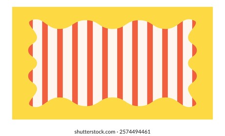 Illustration background line strip wiggle rough retro unique design abstract