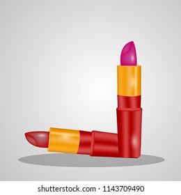 Illustration of background with Lipstick with different shades