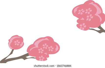 It is an illustration of the background material of cherry blossoms