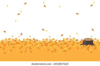 Illustration background material of fallen yellow autumn leaves