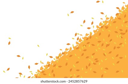 Illustration background material of fallen yellow autumn leaves