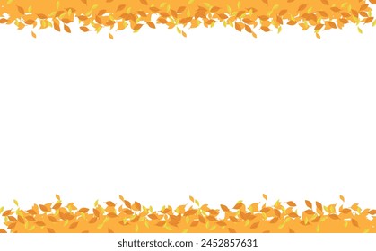 Illustration background material of fallen yellow autumn leaves