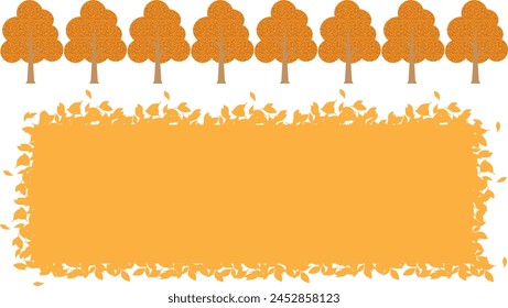 Illustration background material of fallen yellow autumn leaves