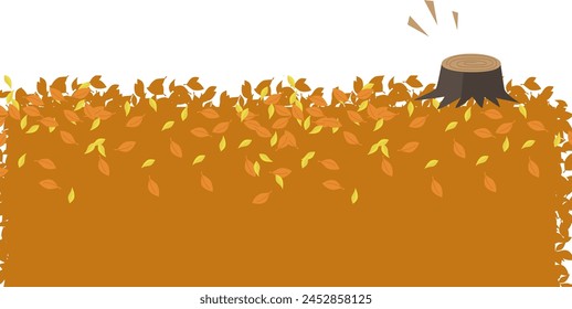 Illustration background material of fallen yellow autumn leaves