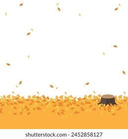 Illustration background material of fallen yellow autumn leaves