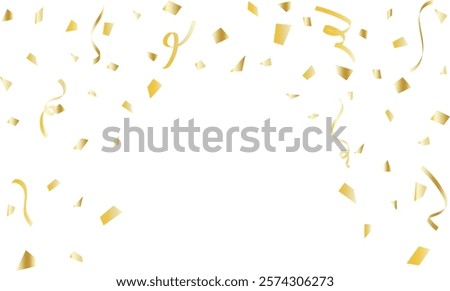 Illustration background material with fluttering golden tape