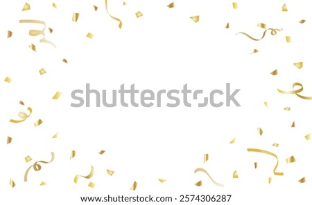 Illustration background material with fluttering golden tape
