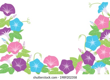 Illustration background material of morning glory with the image of summer