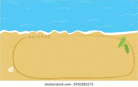 
Illustration background material of sandy beach and sea