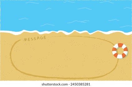 
Illustration background material of sandy beach and sea