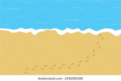 
Illustration background material of sandy beach and sea