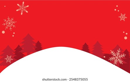 Illustration background material of a snowy Christmas winter forest
