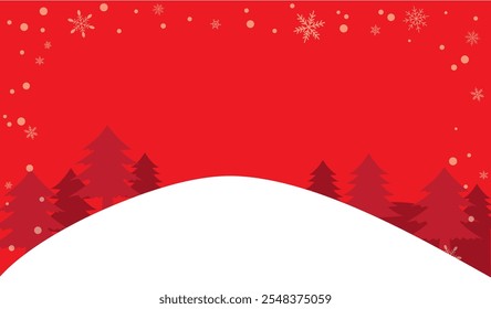 Illustration background material of a snowy Christmas winter forest