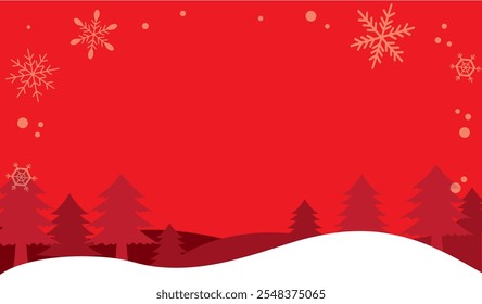 Illustration background material of a snowy Christmas winter forest