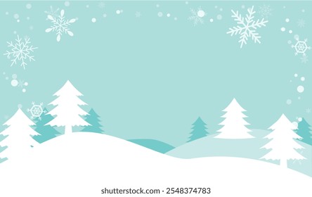 Illustration background material of a snowy winter forest