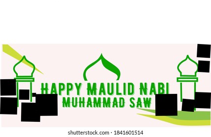 Illustration Background Maulid Nabi Muhammad Saw, With Design Simple