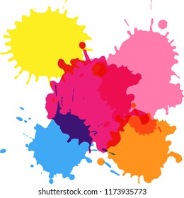 illustration. Background of multi-colored blots of ink