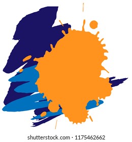 illustration. Background of multi-colored blots of ink