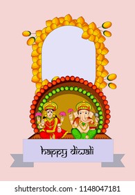 Illustration of background for the occasion of hindu festival Diwali celebrated in India