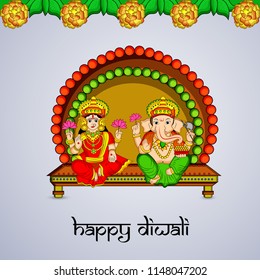Illustration of background for the occasion of hindu festival Diwali celebrated in India