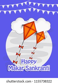 illustration of background for the occasion of hindu festival Makar Sankranti celebrated in India
