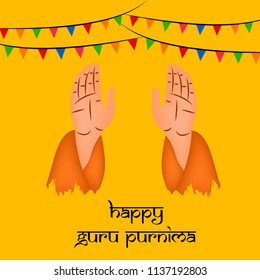 Illustration of background for the occasion of Hindu religion festival Guru Purnima celebrated in India