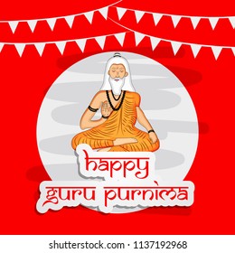 Illustration of background for the occasion of Hindu religion festival Guru Purnima celebrated in India