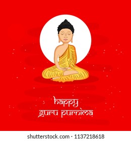 Illustration of background for the occasion of Hindu religion festival Guru Purnima celebrated in India