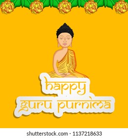 Illustration of background for the occasion of Hindu religion festival Guru Purnima celebrated in India