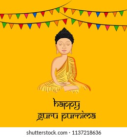 Illustration of background for the occasion of Hindu religion festival Guru Purnima celebrated in India