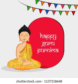 Illustration of background for the occasion of Hindu religion festival Guru Purnima celebrated in India