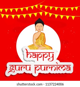 Illustration of background for the occasion of Hindu religion festival Guru Purnima celebrated in India