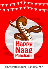Illustration of background for the occasion of hindu religious festival Naag Panchami celebrated in India