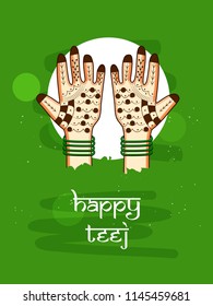 Illustration of background for the occasion of religious  festival Teej celebrated in India