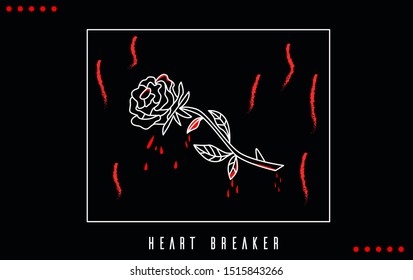 Illustration Background off Rose red blood