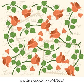 illustration - background - on the theme of flora with beautiful flower - the rose.
