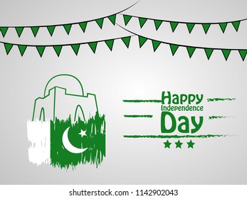 Illustration of background for Pakistan Independence Day